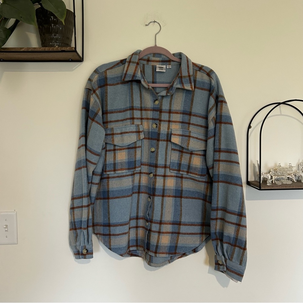 Ford Blue Official Licensed Product Bronco Button Front Flannel‎ Shirt XL